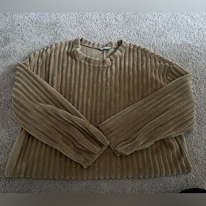 Zara Ribbed Brown Sweater